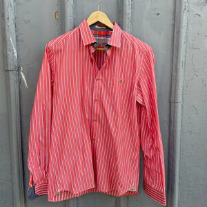 Ted Baker “Nipani” red vertical stripe Buttondown, size  Ted 3 (Medium)